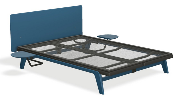 Original mit Kopfteil STRAIGHT, Nachttisch & motorischer Smart Base 3M Unterfederung